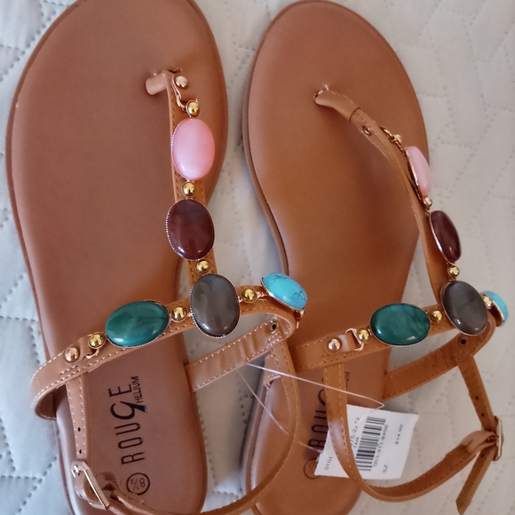 Rouge Helium Shoes - Rouge Helium Women's Sandals with Multicolor Beads